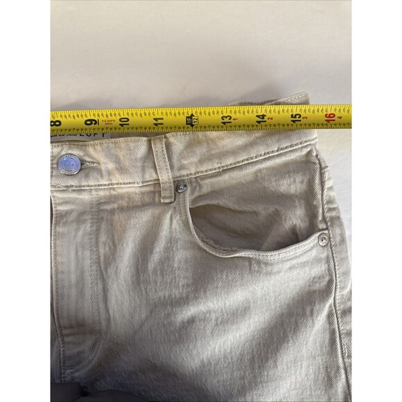 LOFT The High Waist Straight Crop Jeans Size 10 Womens Beige Raw Hem Denim Boho - Picture 5 of 14